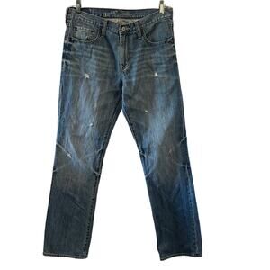 Old Navy Mens 32/34 Distressed Low Rise Straight Leg Jeans